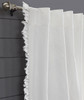 Bohemian Frayed Linen Curtain in White by Ellora Casa by India's Heritage
