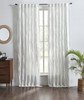 Fraying Linen Textured Sheer Curtain in White by Ellora Casa by India's Heritage