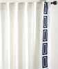 Hadlee Linen Embroidery Curtain Ivory Navy by Ellora Casa by India's Heritage