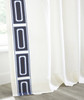 Hadlee Linen Embroidery Curtain Ivory Navy by Ellora Casa by India's Heritage