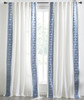 Hallmark Linen Embroidery Curtain Ivory Navy by Ellora Casa by India's Heritage