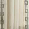 Hannah Geometric Border Curtain in Vanilla Mosaic Blue by Ellora Casa by India's Heritage