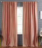 Valencia Faux Silk Taffeta Curtain in Coral by Ellora Casa by India's Heritage