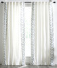 Ikat Linen Embroidery Curtain in Ivory by Ellora Casa by India's Heritage