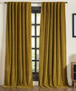 Stella Plush Cotton Velvet Curtain in Chartreuse Green by Ellora Casa by India's Heritage