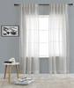 Swiss Dot Linen Sheer Curtain in White by Ellora Casa by India's Heritage