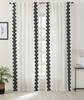 Windsor Velvet Bordered Curtain in White Black by Ellora Casa by India's Heritage
