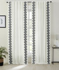 Windsor Velvet Bordered Curtain in White Grey by Ellora Casa by India's Heritage