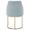 Essentials For Living Parissa Dining Chair in Coastal Velvet, Brushed Gold (Set of 2)