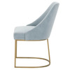 Essentials For Living Parissa Dining Chair in Coastal Velvet, Brushed Gold (Set of 2)