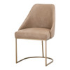 Essentials For Living Parissa Dining Chair in Ivanhoe Toast, Brushed Gold (Set of 2)