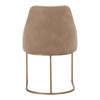 Essentials For Living Parissa Dining Chair in Ivanhoe Toast, Brushed Gold (Set of 2)