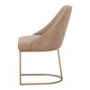 Essentials For Living Parissa Dining Chair in Ivanhoe Toast, Brushed Gold (Set of 2)