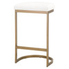 Essentials For Living - Cresta Counter Stool in LiveSmart Peyton Pearl, Brushed Gold