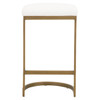 Essentials For Living - Cresta Counter Stool in LiveSmart Peyton Pearl, Brushed Gold