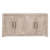 Essentials For Living Hunter Media Sideboard in Natural Gray Acacia, Antique Bronze