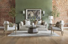 Essentials For Living Gaston Ottoman in Performance Bisque French Linen