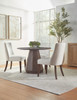 Essentials For Living Duet Dining Chair in LiveSmart Peyton Pearl, Performance Bisque French Linen, Burnt Brown Ash (Set of 2)
