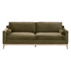 Essentials For Living - Parker 86' Post Modern Sofa in Olive Velvet, Natural Gray Oak