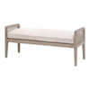Essentials For Living - Leone Bench in LiveSmart Gellar Linen, Natural Gray Oak, Cane