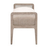 Essentials For Living - Leone Bench in LiveSmart Gellar Linen, Natural Gray Oak, Cane