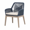 Essentials For Living - Loom Outdoor Arm Chair in Steel Blue Flat Rope, Performance Stone, Washed Ever Teak (Set of 2)