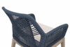 Essentials For Living - Loom Outdoor Arm Chair in Steel Blue Flat Rope, Performance Stone, Washed Ever Teak (Set of 2)