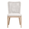 Essentials For Living Mesh Dining Chair in White Speckle Flat Rope, Performance White Speckle, Natural Gray Mahogany (Set of 2)