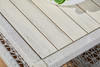 Essentials For Living Wrap Outdoor Coffee Table in Taupe & White Flat Rope & Gray Teak