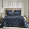 Ellora Casa by India's Heritage Georgia Velvet Quilt in Navy