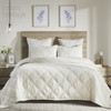Ellora Casa by India's Heritage Georgia Velvet Quilt in Ivory