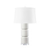 Villa & House - Charles Lamp with Shade 17-inch White Linen, with Nickel 