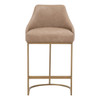 Essentials For Living Parissa Counter Stool in Ivanhoe Toast, Brushed Gold (Set of 2)