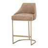 Essentials For Living Parissa Counter Stool in Ivanhoe Toast, Brushed Gold (Set of 2)
