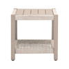 Essentials For Living - Wrap Outdoor End Table in Oat Flat Rope, Washed Ever Teak
