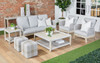 Essentials For Living - Wrap Outdoor Square Coffee Table in Oat Flat Rope, Washed Ever Teak