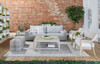 Essentials For Living - Wrap Outdoor Square Coffee Table in Oat Flat Rope, Washed Ever Teak