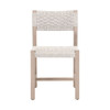 Essentials For Living Kitts Indoor or Outdoor Dining Chair in White Speckle Twist Rope, Washed Ever Teak (Set of 2)