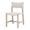 Essentials For Living Kitts Indoor or Outdoor Dining Chair in White Speckle Twist Rope, Washed Ever Teak (Set of 2)