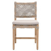 Essentials For Living - Costa Dining Chair in Taupe & White Flat Rope, Performance Pumice, Natural Gray Mahogany