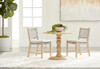 Essentials For Living Costa Dining Chair in Taupe & White Flat Rope, Performance Pumice, Natural Gray Mahogany (Set of 2)