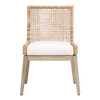 Essentials For Living Seaside Dining Chair in Natural Rattan, LiveSmart Peyton Pearl, Natural Gray Mahogany (Set of 2)