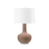 Villa & House – Pablo Lamp with Shade, 17-inch White Linen, Nickel & Smoked Truffle