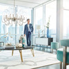 Danato Ottoman in Brushed Stainless Steel by Cyan Design