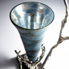 Gianni Vase in Nickel And Blue Mist Glass by Cyan Design