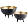Medium Inca Bowl in Matte Black And Gold by Cyan Design