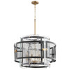 Large Panorama Chandelier in Noir & Aged Brass by Cyan Design