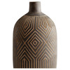 Large Dark Labyrinth Vase in Grey by Cyan Design