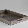 Large Triton Rectangle Tray in Smoke by Cyan Design
