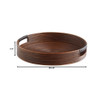 Small Papeete Round Tray in Brown by Cyan Design